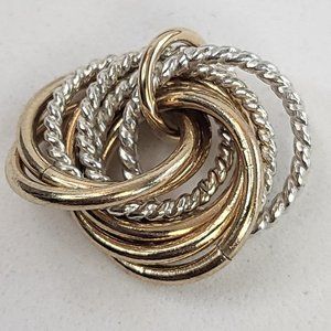 *4/$20* Gold and silver tone pendant of circles unique and lightweight